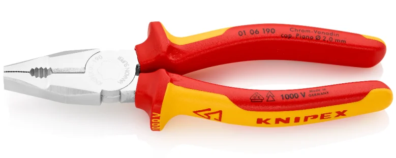 Пасатижі комбіновані VDE Knipex L=190 мм (01 06 190)