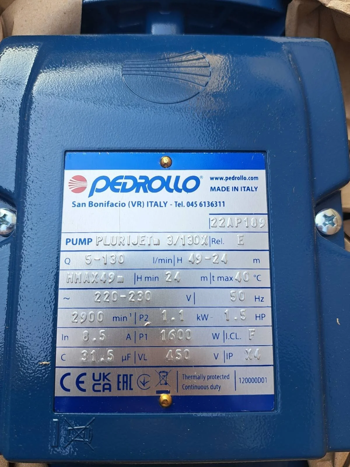 Поверхностный насос PEDROLLO Plurijet m 3/130 - фото 2