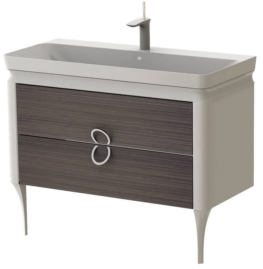 Тумба підвісна Ювента TICINO Tc-105 з умивальником Luxury-100 White Шпон