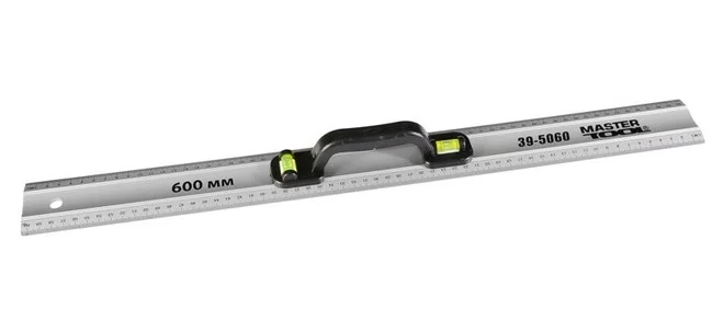 Рівень-лінійка алюмінієва MasterTool 60 см з ручкою