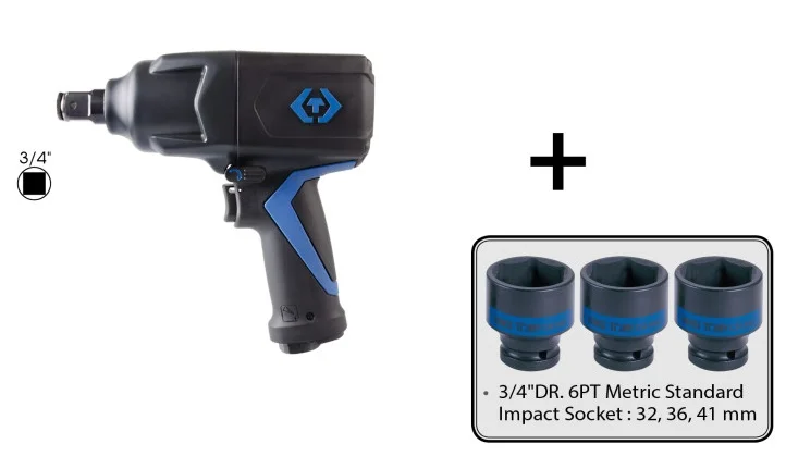 Гайковерт King Tony 3/4" 1491 Нм 6500 об/хв. + 3 од. (P33681-100B)