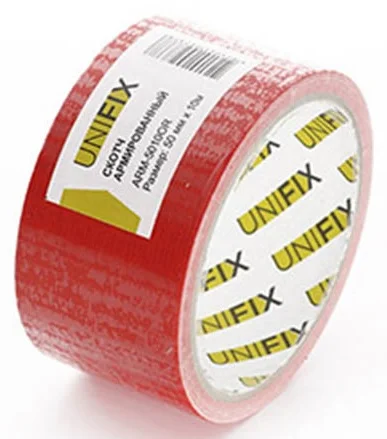 Стрічка клейка армована 10 м 50 мм 150 мкм Unifix Помаранчева (ARM-5010OR)