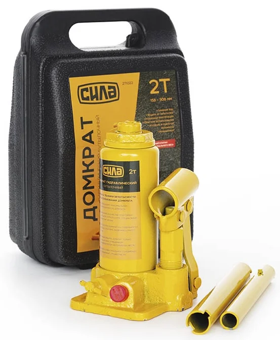 Домкрат гідравлічний пляшковий одноштоковий 2т Сила 271022