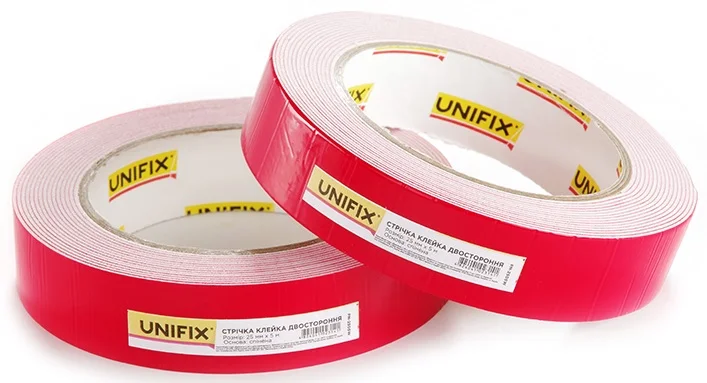 Стрічка клейка двостороння на спіненій основі 5 м 25 мм Unifix Біла (PN-2505W)