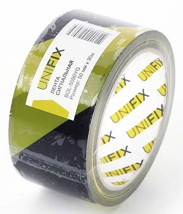 Сигнальна стрічка 90 м 50 мм Unifix Жовто-Чорна (SGL-5090YG)