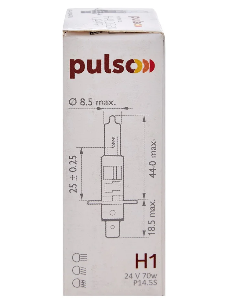 Автолампа галогенна PULSO H1 24V 70W P14.5s Clear