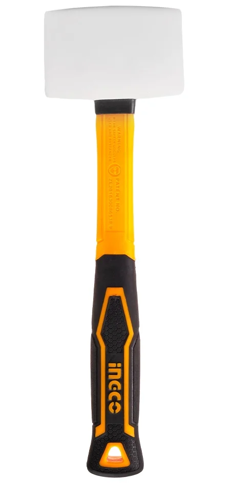 Гумовий молоток 220 г білий, фіберглас Ingco (HRUH8308)