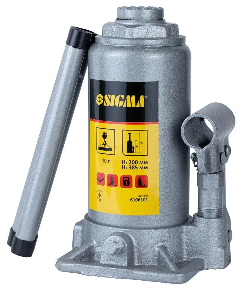 Домкрат гідравлічний пляшковий одноштоковий 10т Standard Sigma 6106101