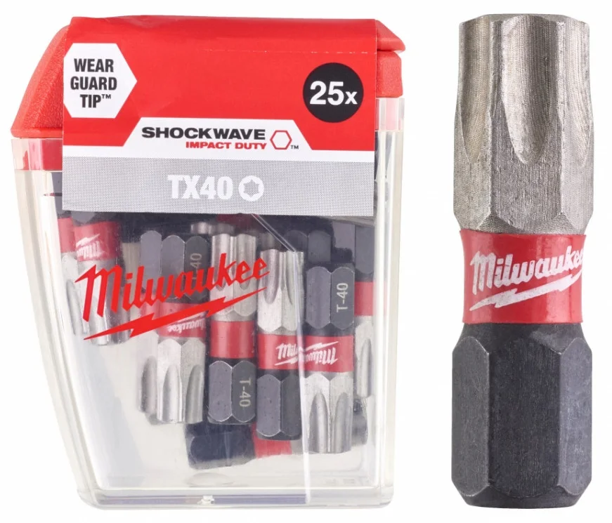 Біта Milwaukee Shockwave 1/4" L25мм TX40 25шт (4932430889)