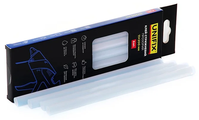 Клей стрижневий прозорий 11.0х200мм (6 шт) Unifix (951455)