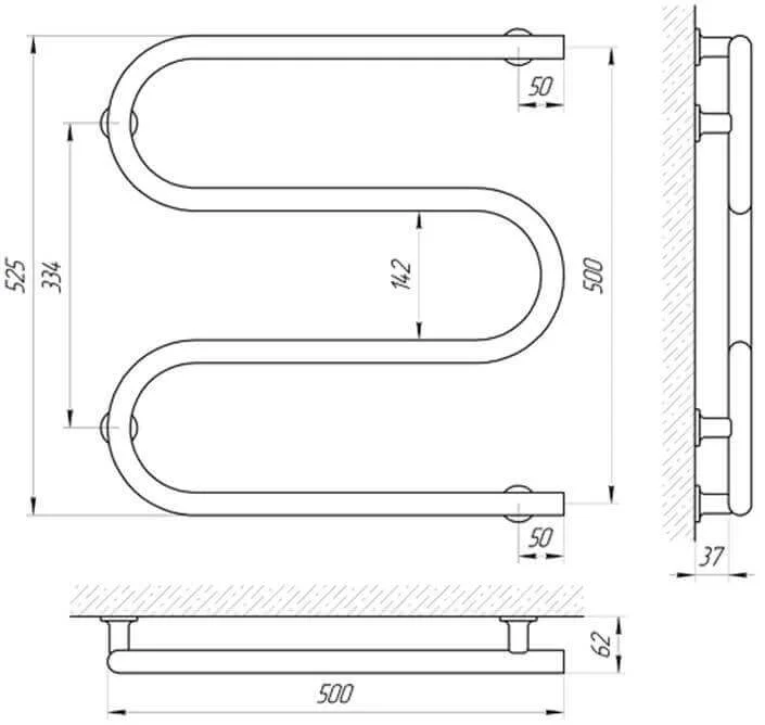 Рушникосушка Електрична Laris Змійовик 25 ЧК3 500 х 500