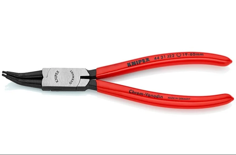 Щипці для внутрішніх стопорних кілець в отворах під кутом 45° Knipex L=180 мм (44 31 J22)