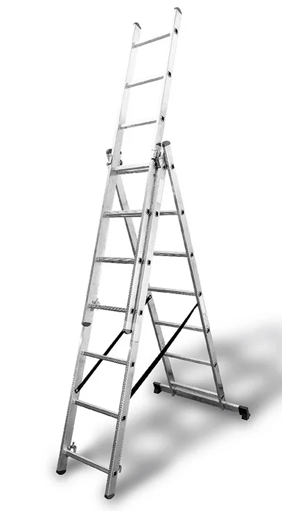 Драбина універсальна 3-секційна алюмінієва 3x7 сходинок Apro (552001)