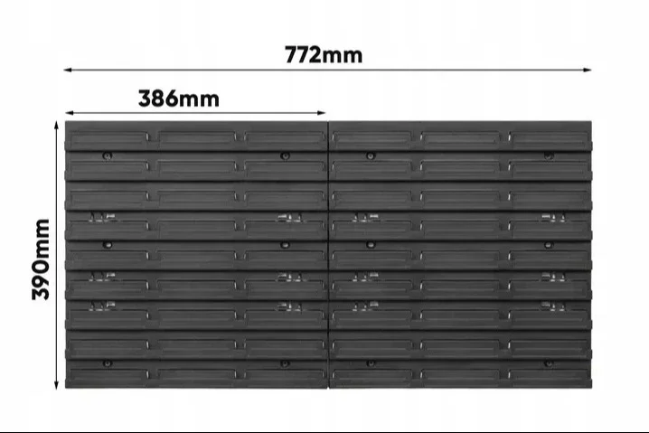 Панель навісна для інструментів 78х39см з подвійною поличкою та тримачами Kistenberg MIX598