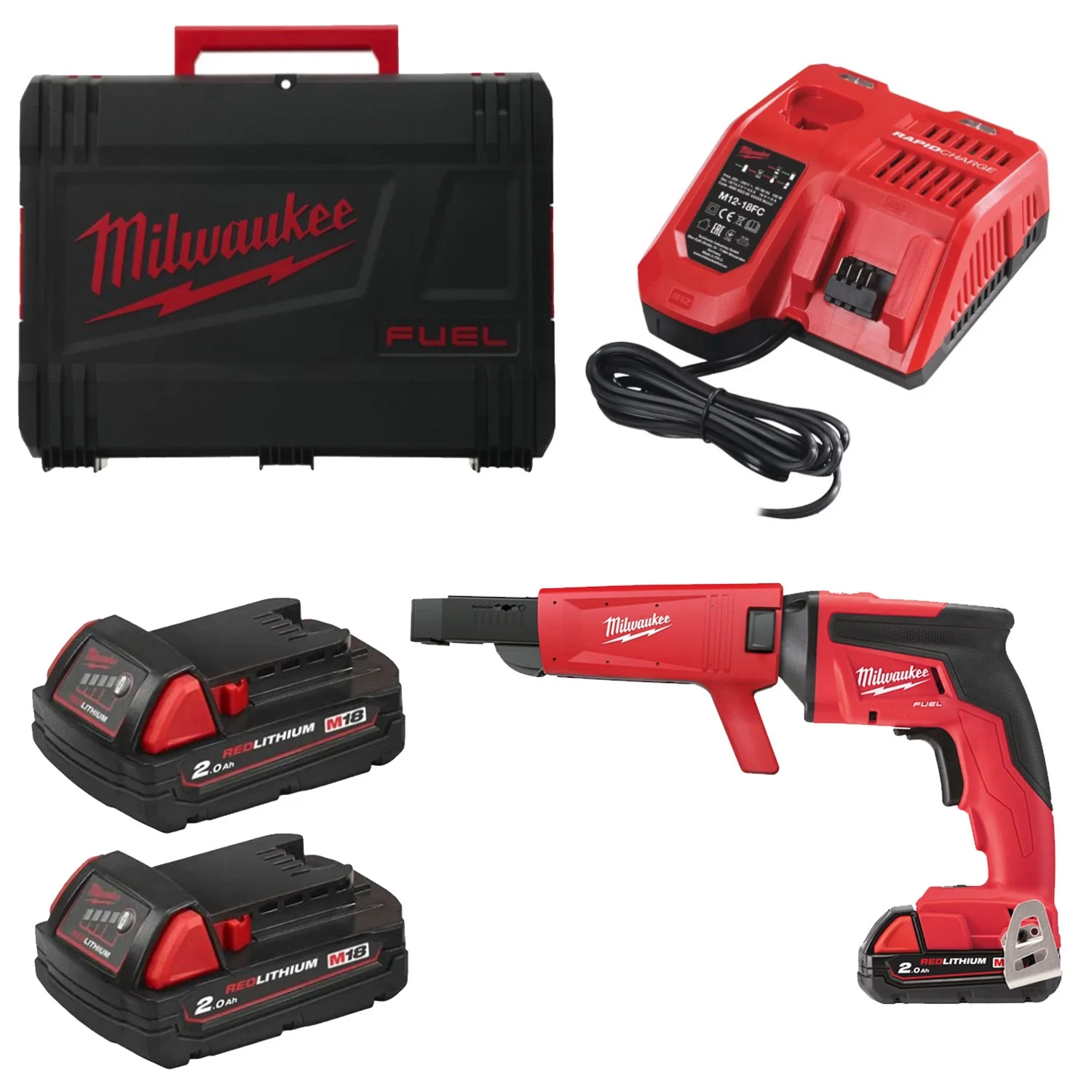 Шуруповерт для гіпсокартону з магазином акумуляторний Milwaukee M18 FSGC-202X (4933459199) - фото 4