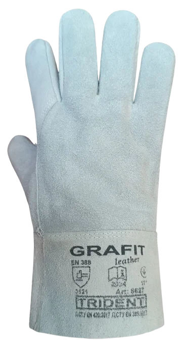 Рукавички з натуральної спилкової шкіри Grafit Trident (8627)