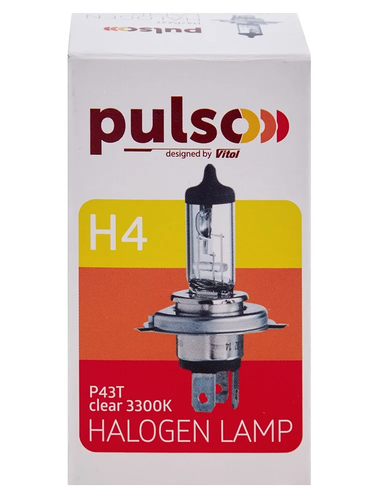 Галогенна лампа PULSO H4/P43T 12V 60/55W Clear Box