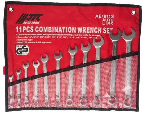 Набір ключів комбінованих дюймових 1/4"-7/8" 11 од. JTC (AE2426S)