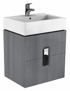 Тумба під умивальник Kolo Twins 60 срібний графіт (2 шухляди)