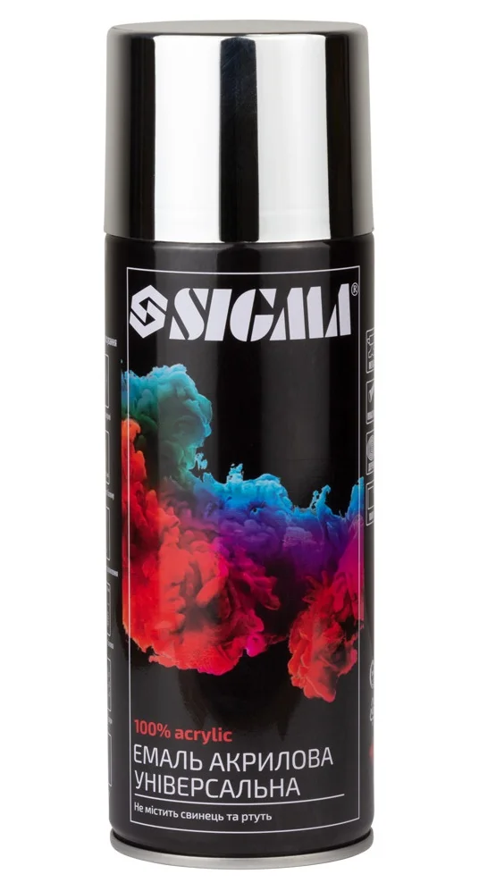 Емаль аерозольна акрилова хром Срібний 400мл глянець Sigma 2736531