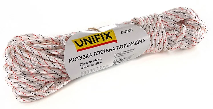 Мотузка плетена поліамідна (капронова) 20м 6мм Unifix (699605)