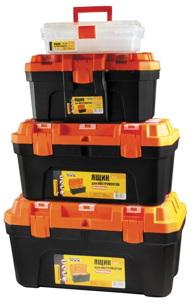 Набор ящиков для инструментов с пластиковыми замками 12"/16"/20"/22.5" MasterTool 79-2003