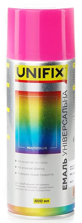 Емаль акрилова універсальна RAL 4003 Рожевий глянець 400мл Unifix (941011)