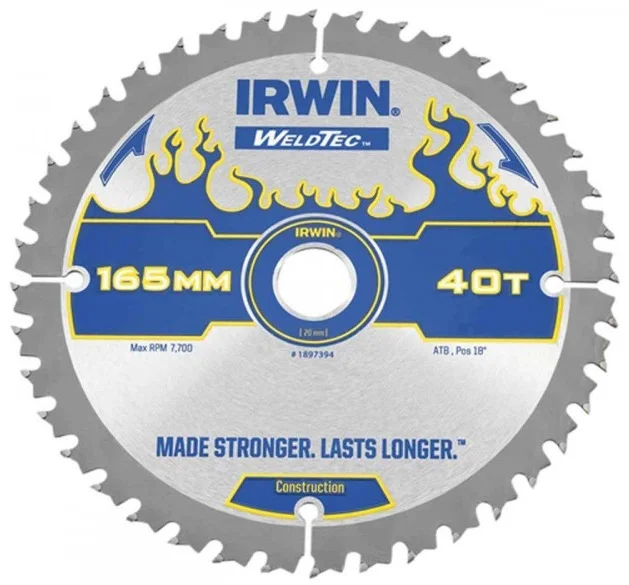 Диск пильний Irwin Weldtec CSB 165мм/40T/20/16 (1897394)