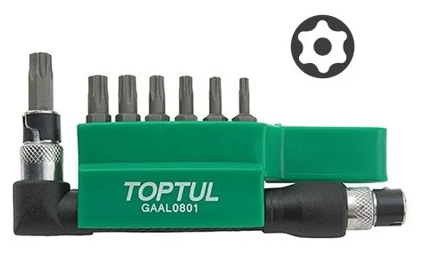 Набір біт 1/4" TORX T10-T40 8 од. Toptul (GAAL0801)