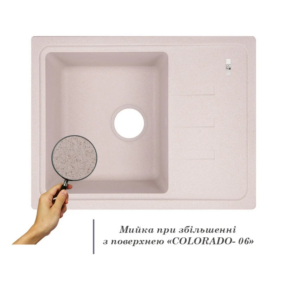 Кухонная мойка Lidz (COL-06) 620x435/200 Светло-бежевый - фото 3
