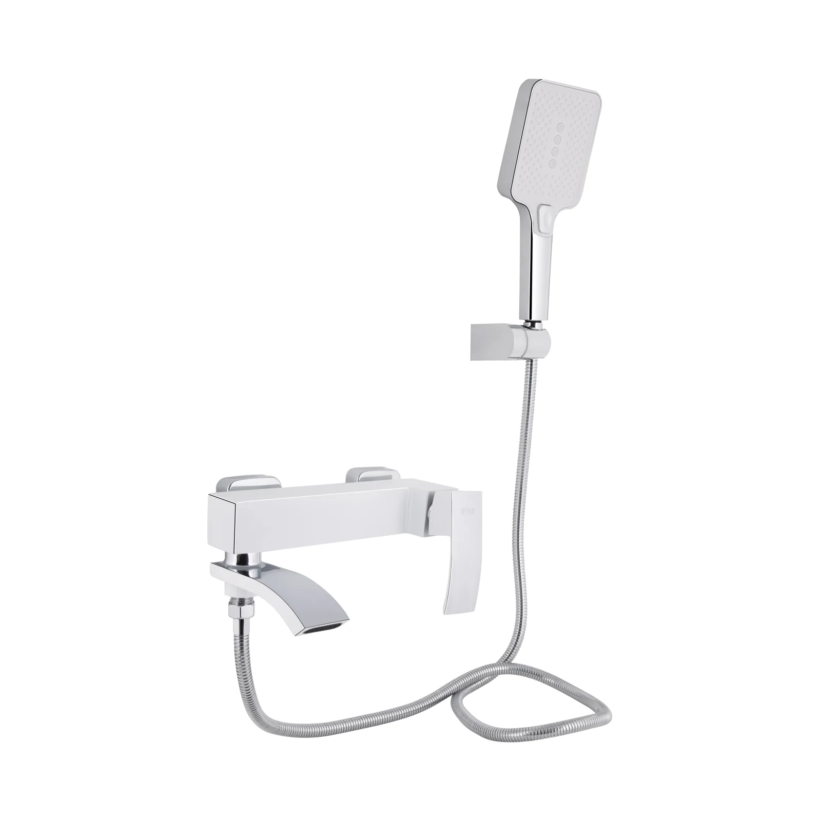 Смеситель для ванны Qtap Swan Cascada 260 Хром / Белый