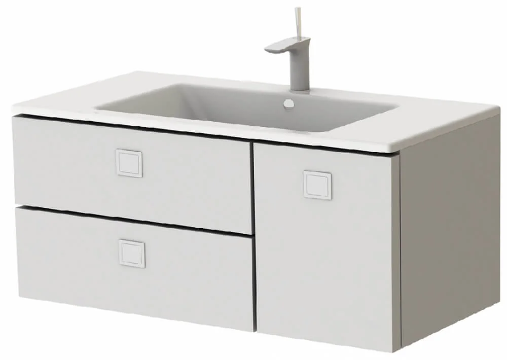 Тумба Botticelli Rimini Rm-100 з умивальником Marlen-100 Біла