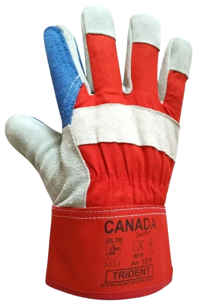 Рукавички комбіновані спилкові з посиленим надолонником Canada Trident (1218)