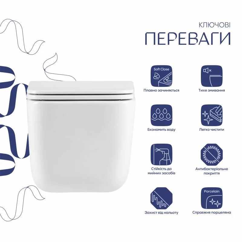 Унітаз підвісний Qtap Gemini QTGEM26W45430 (Soft-close) - фото 3