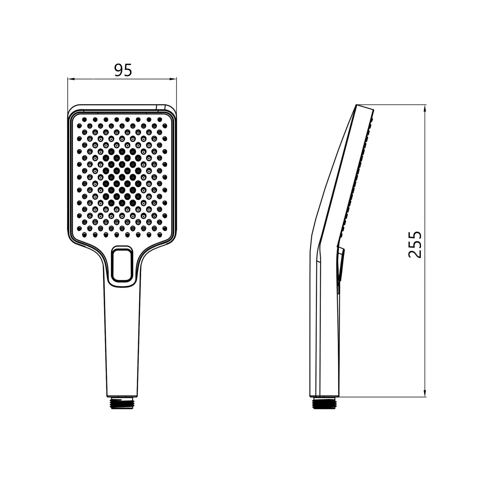 Лейка для ручного душа Qtap Rucni 140x95 мм прямоугольная Черный - фото 2