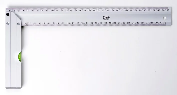 Кутник будівельний 350 мм алюмінієвий з рівнем Сила (500816)