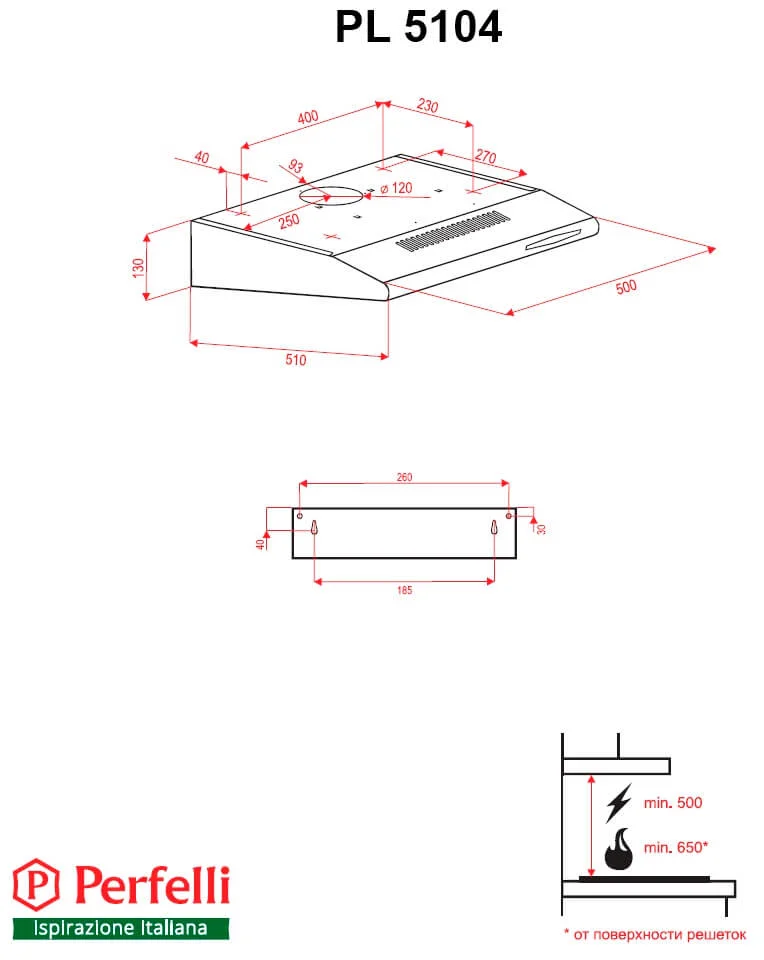 Витяжка кухонна Perfelli PL 5104