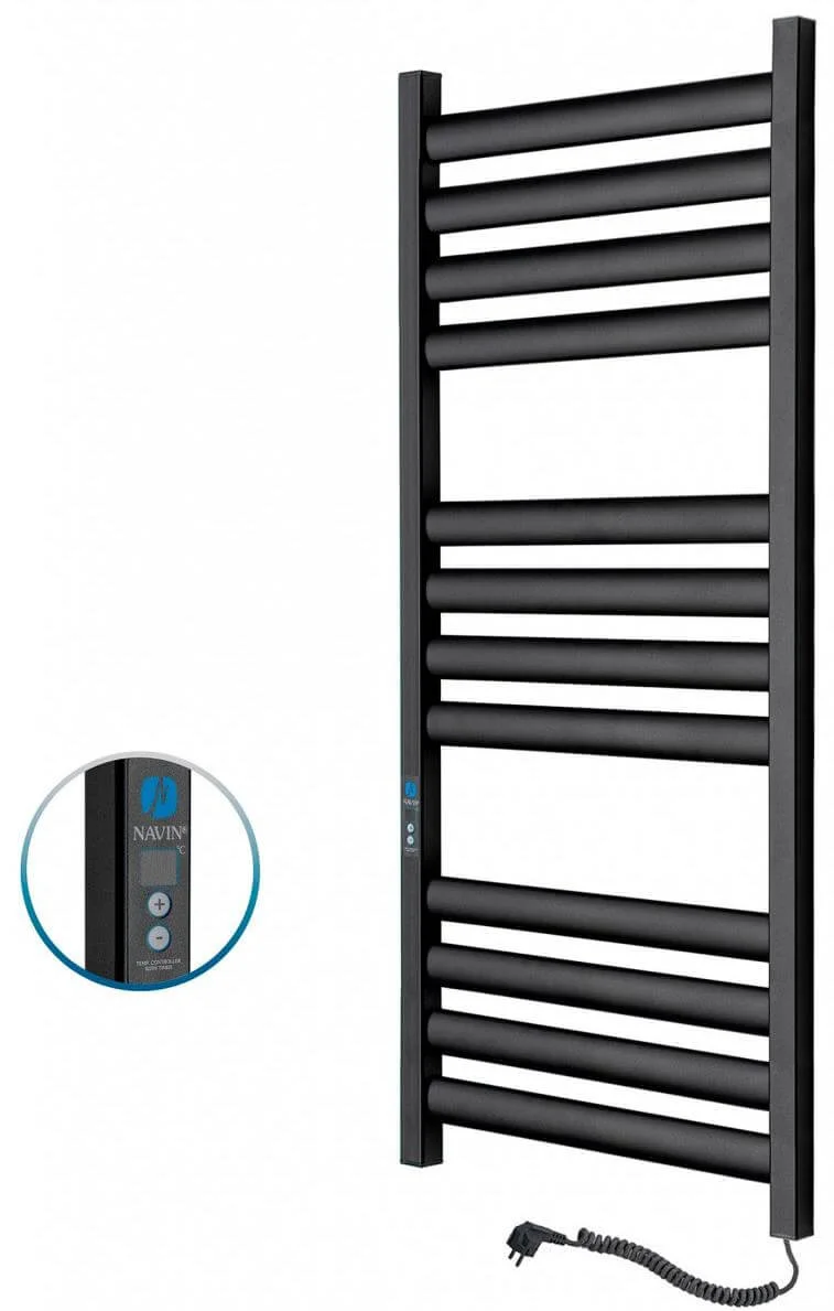 Рушникосушка електрична Navin Ellipse 500 х 1200 Digital чорний муар