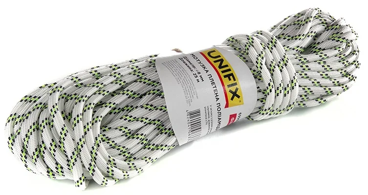 Мотузка плетена поліамідна (капронова) ФАЛ 25м 8мм Unifix (699607)