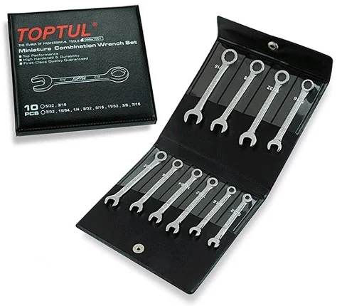 Набір ключів комбінованих мініатюрних Toptul 5/32"- 7/16" 10 од. (GBBA1001)