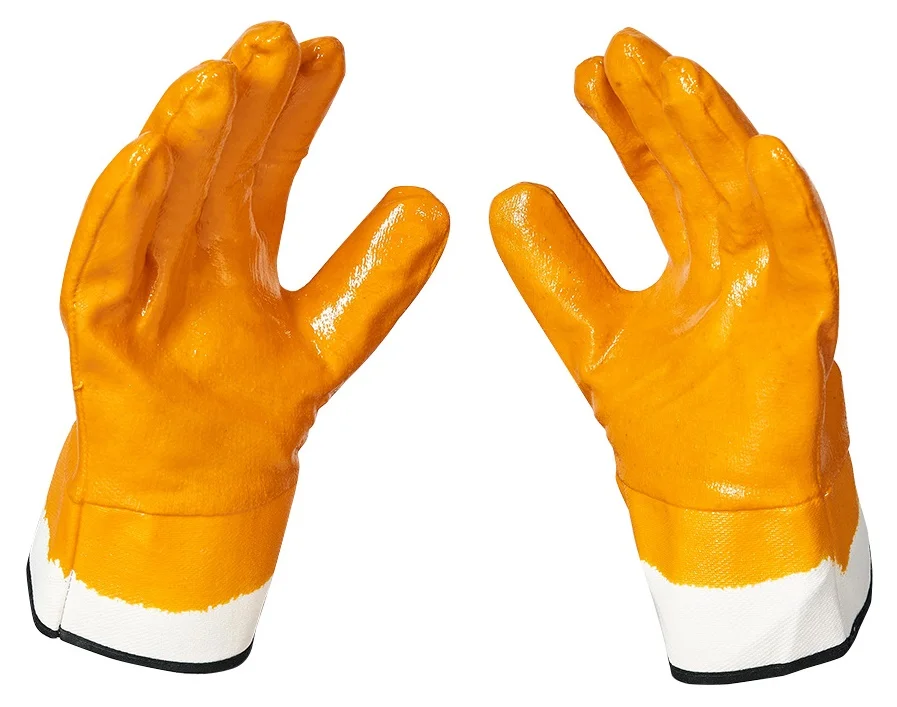 Рукавички масло-бензостійкі нітрилове покриття манжет крага, XL/11" Ingco (HGVN01)