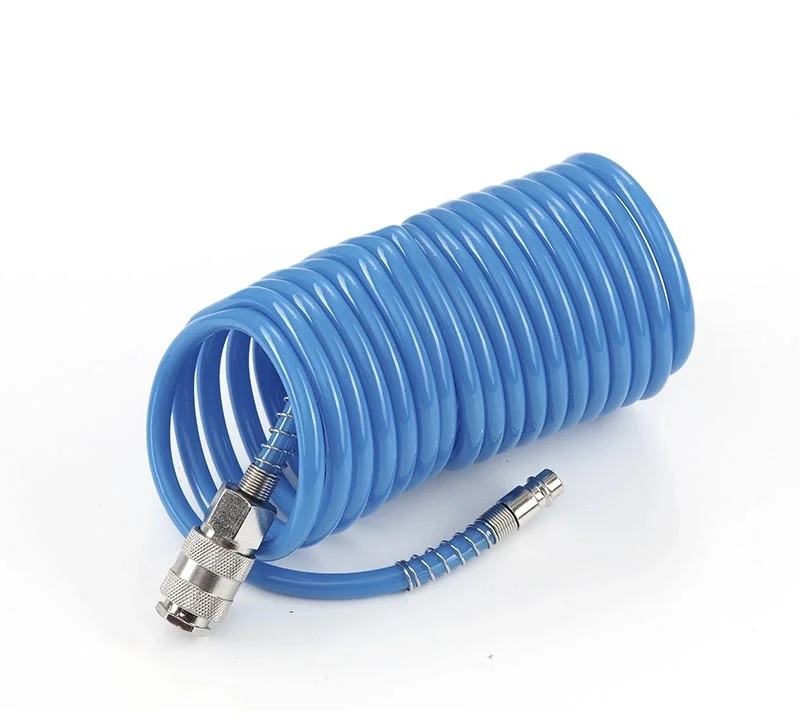 Шланг спіральний поліуретановий зі швидкознімними з'єднаннями 1/2" 6,5*10мм L=5м APRO (850144)