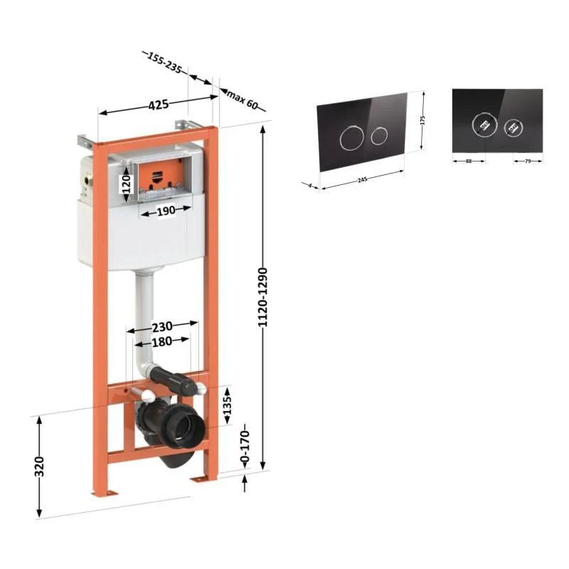 Інсталяція для унітаза Qtap Nest ST QT0133M425V1163GB - фото 2