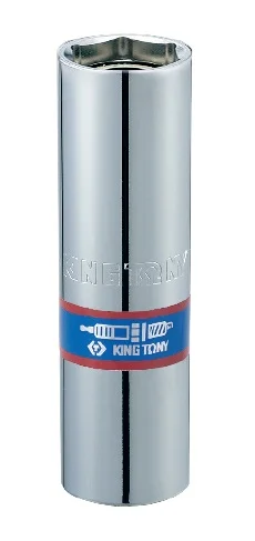 Головка свічкова 1/2" 16мм 6-ти гранна з гумовим фіксатором King Tony (463516RC)