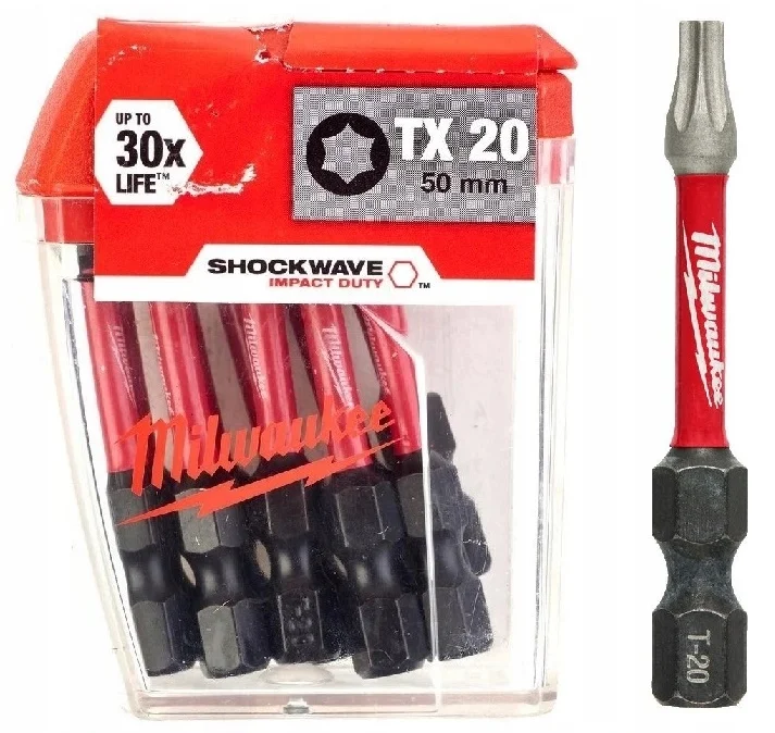 Біта Milwaukee Shockwave 1/4" L50мм TX20 10шт (4932430877)