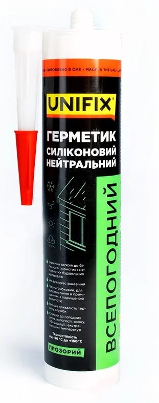 Герметик силіконовий нейтральний всепогодний 280 мл Unifix Прозорий (951278)