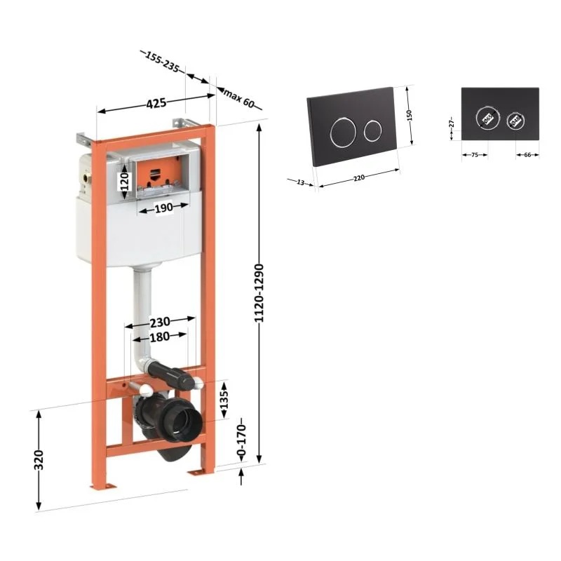 Інсталяція для унітаза Qtap Nest ST QT0133M425M11V1146MB - фото 2