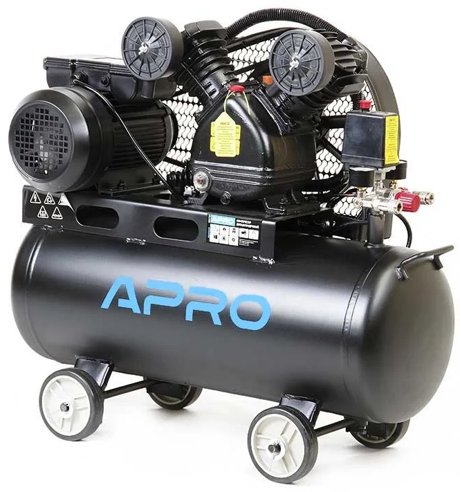 Компресор двоциліндровий пасовий Apro 2.2кВт 402л/хв 50л (850181)