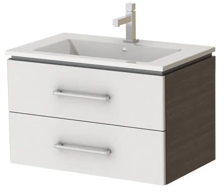 Тумба підвісна Ювента Zlata Zl-75 з умивальником Atria 75 Grey-Brown