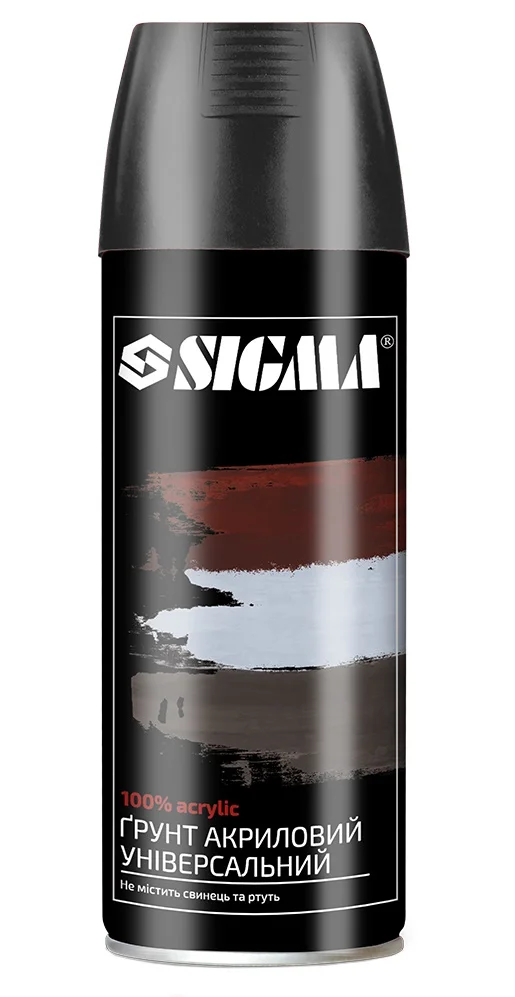 Ґрунт аерозольний акриловий RAL 9005 Чорний 400мл Sigma 2737531